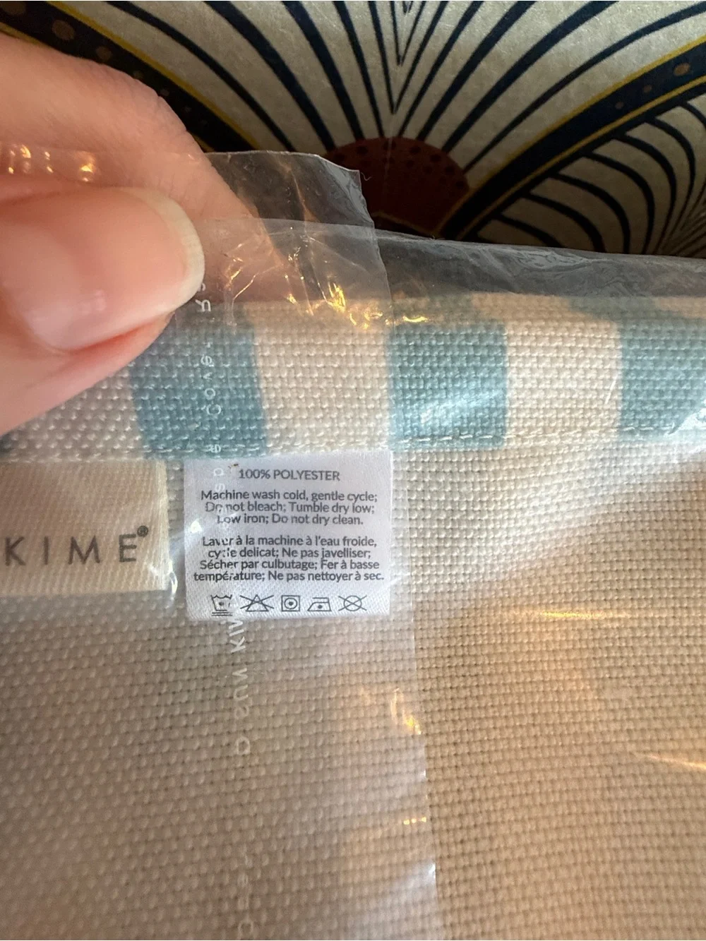Katie Kime Blue Aqua Striped Placemats Set of 4 NWT Sealed Coastal Nautical